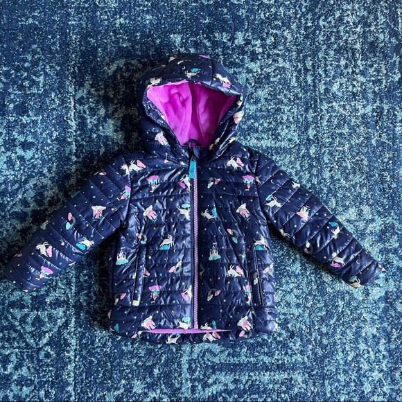 Cat & Jack Unicorn Puffer Coat Toddler Girls 2T - Picture 9 of 13